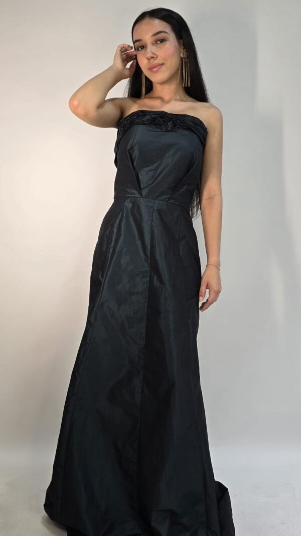 VESTIDO LONGO DE FESTA VERDE ESCURO