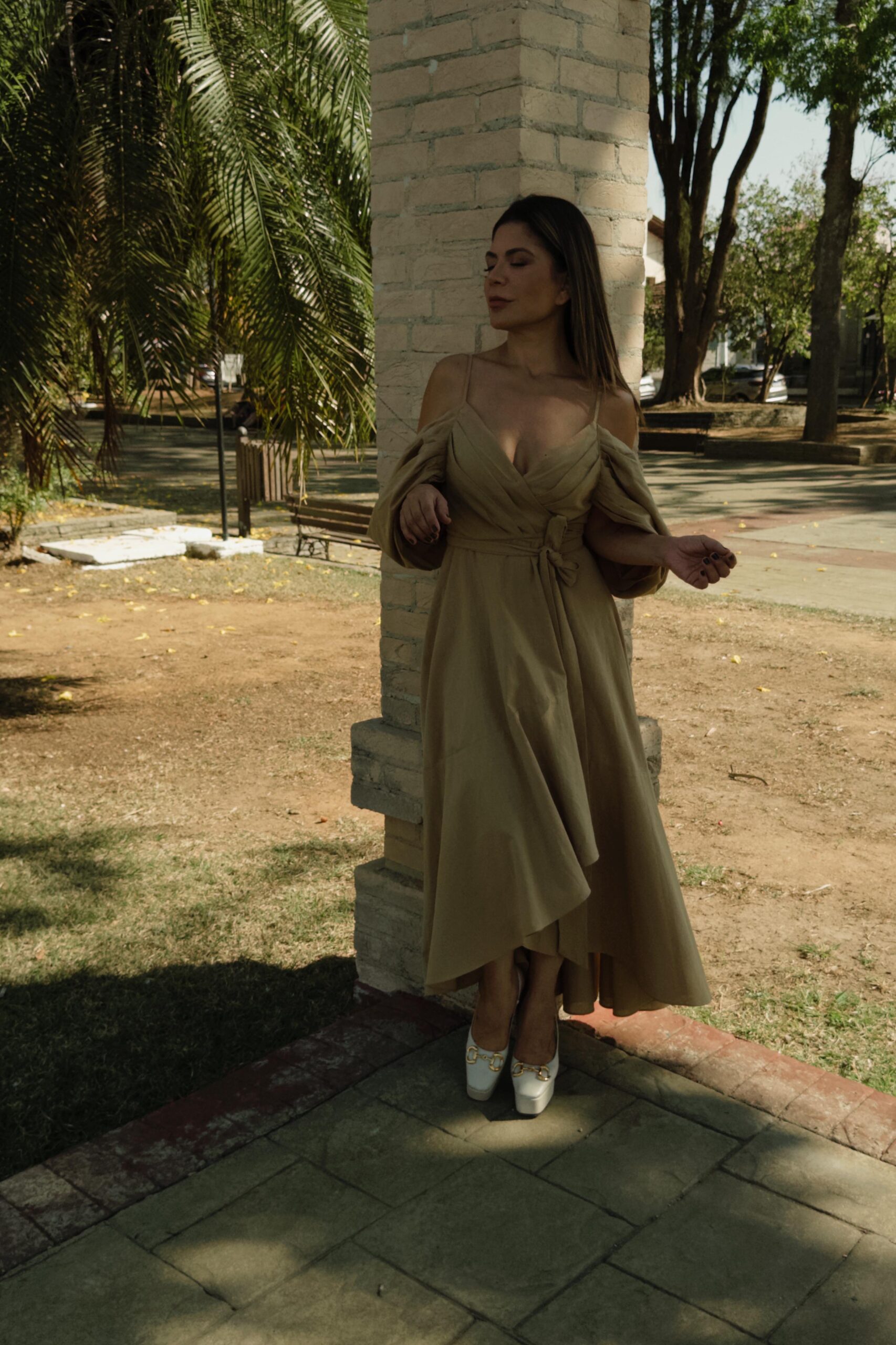 Vestido Bege Amarração Mais Um - Imagem 3
